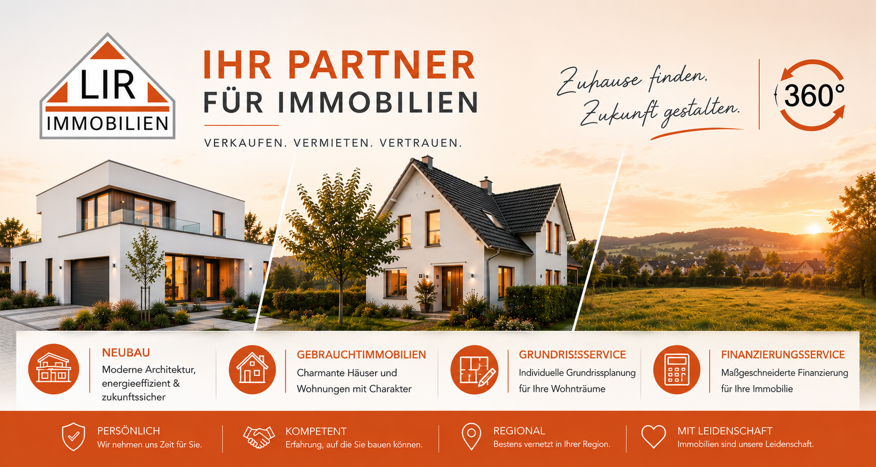 LIR Immobilien – Ihr Partner für Immobilien: Neubau, Gebrauchtimmobilien, Grundriss-Service und Finanzierungsservice