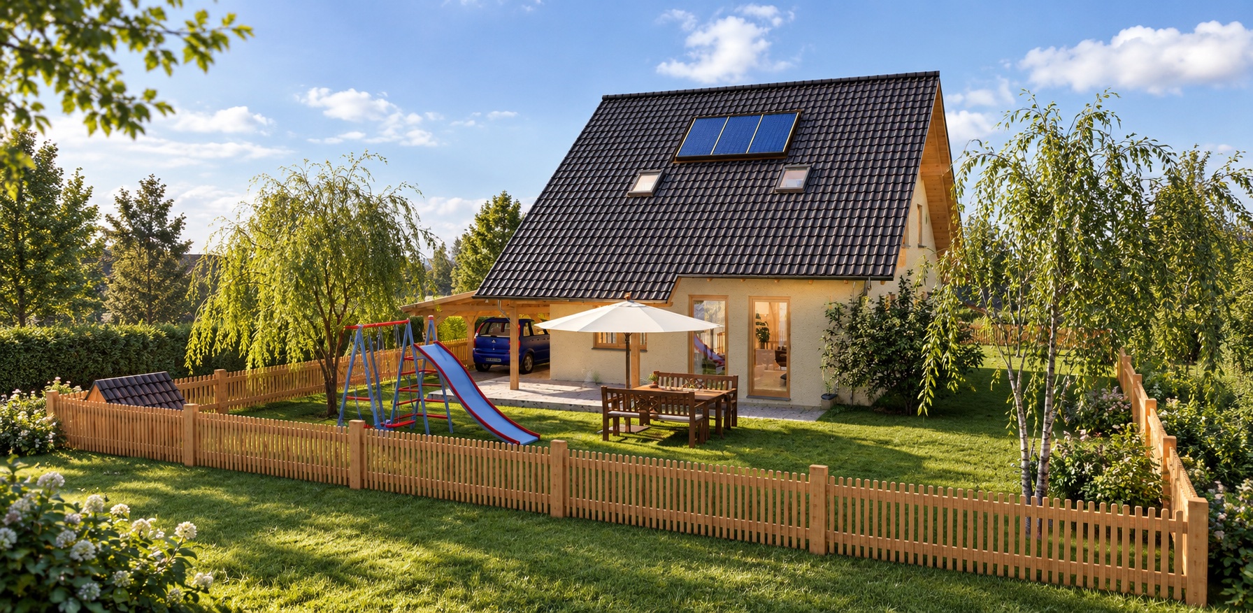 Einfamilienhaus EIBY 117 – KI-Visualisierung – Hausansicht – Bild 2