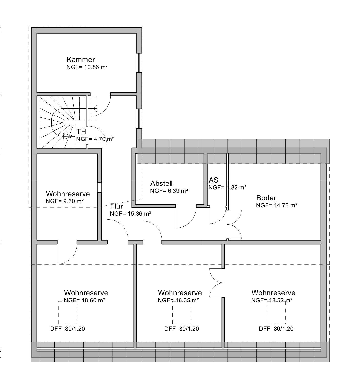 Dachgeschoss mit Wohnflächenreserve